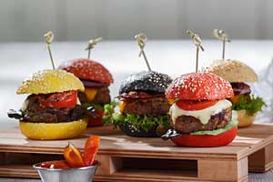 Fingerfood New York Style - Bunte Mini Burger - Unikorn Catering München